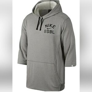Nike Baseball Gray 3/4 Sleeve Distressed Hoodie Sz S EUC